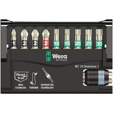 Wera Bit-Check 10 Stainless 1 SB Bit-Sortiment 05073630001