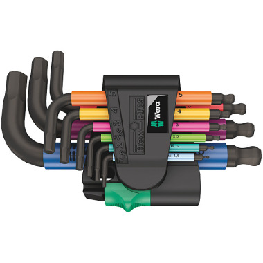 Wera 950/9 Hex-Plus Multicolour 2 Winkelschlüsselsatz, metrisch, BlackLaser 05133164001