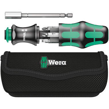 Wera Kraftform Kompakt 28 B Kombi-Schrauber mit 6 Bits mit Tasche 05134491001