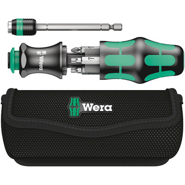 Wera Kraftform Kompakt 22 Kombi-Schrauber mit 6 Bits mit Tasche 05051023001