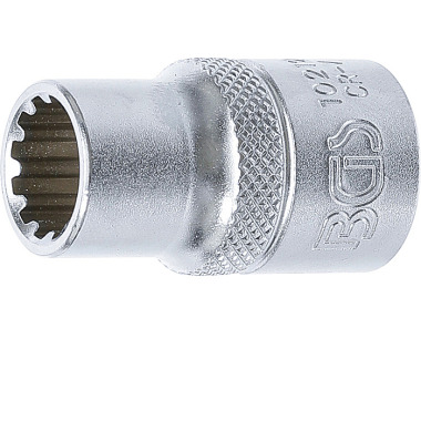 BGS Steckschlüssel-Einsatz Gear Lock | Antrieb Innenvierkant 12,5 mm (1/2?) | SW 12 mm 10212