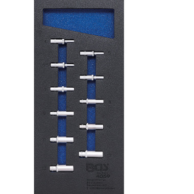 BGS Werkstattwageneinlage 1/3: Steckschlüssel-Einsätze Sechskant | 6,3 mm (1/4?) | tief |11-tlg. 4059