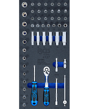 BGS Werkstattwageneinlage 1/3: Steckschlüssel-Satz | 6,3 mm (1/4?) | 50-tlg. 4127
