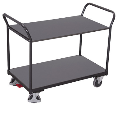 VARIOfit Tischwagen mit 2 Ladeflächen, RAL 7016 Außenmaße: 1.195 x 600 x 935 mm (B/T/H) sw-600.502/AG