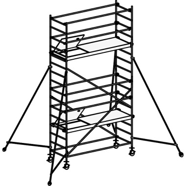 HYMER Fahrgerüst mit Ausleger, Bühnenlänge 2,45 m, Rahmenteilbreite 0,80 m, Reichhöhe 5,40 m 877105