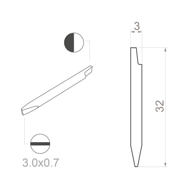 Bernstein Keramik Klinge (Bit) Schlitz Klinge 3x0,7x32mm 1-758