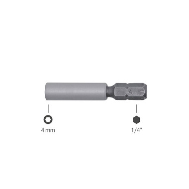 Bernstein Bit Adapter 1/4 Zoll > 4mm Bits, Länge 42,5mm 4-564