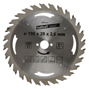 Wolfcraft Handkreissägeblatt HM, Serie silber 6476000