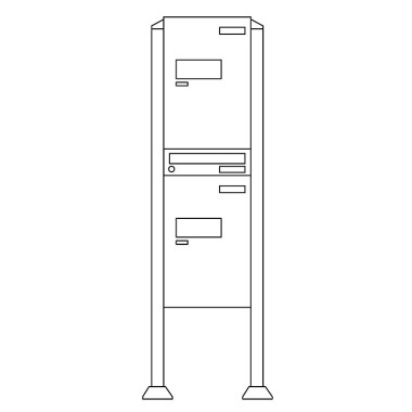 Burg-Wächter Anlage Paketboxen mit 2 Boxen mit Fuß .eBoxx easy+ Anlage 2E & 1A vertikal (au 84387