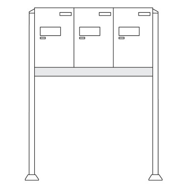 Burg-Wächter Anlage Paketboxen mit 3 Boxen mit Fuß .eBoxx Anlage 3E (aufgeschraubt) W 84427