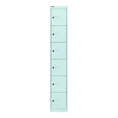 BISLEY Schließfachschrank Office, 1 Abteil, 6 Fächer, T 305 mm, Farbe verkehrsweiß CLK126696