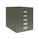 BISLEY MultiDrawer™, 12er Serie, 5 Schubladen à H 51 mm, DIN A4, Farbe: olivgrün L125623