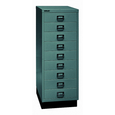 BISLEY MultiDrawer™, 39er Serie mit Sockel, DIN A3, 9 Schubladen, Farbe silber L39A39S355