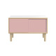 BISLEY Poise Sideboard, Plywood, Schiebetüren in pastellpink, 4 Füße aus Eiche, H 621 x B 1000 x 450 mm POS1007W620