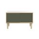 BISLEY Poise Sideboard, Plywood, Schiebetüren in olivgrün, 4 Füße aus Eiche, H 621 x B 1000 x 450 mm POS1007W623