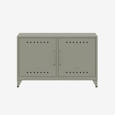 BISLEY Fern Cabby Sideboard, mit einem festen Fachboden, Kabeldurchlass in der Rückwand und einem Klett-Kabelhalter,  H 725 x B 1140 x T 400 mm, Farbe lichtgrau (645) FERCAB645