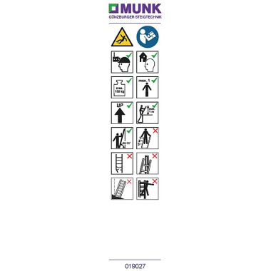 MUNK Hinweis-Aufkleber für Plattformleitern Plattformhöhe < 2,50 m Aufkleber 19088 19158