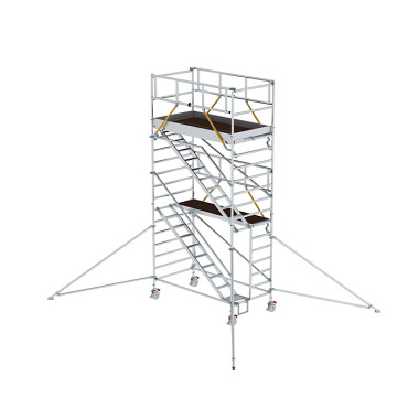 MUNK Rollgerüst SG 1,35 x 2,45 m mit Schrägaufstiegen & Ausleger Plattformhöhe 4,47 m 167211