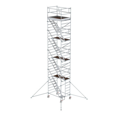 MUNK Rollgerüst 1,35 x 1,80 m mit Schrägaufstiegen & Ausleger Plattformhöhe 8,35 m 167400