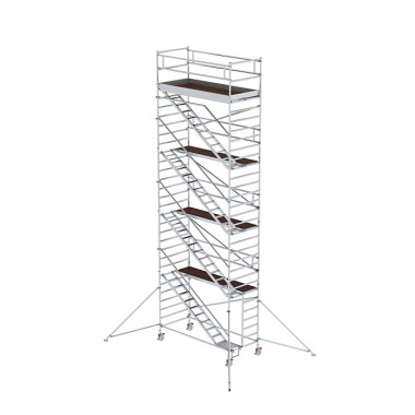 MUNK Rollgerüst 1,35 x 3,0 m mit Schrägaufstiegen & Ausleger Plattformhöhe 8,35 m 167420