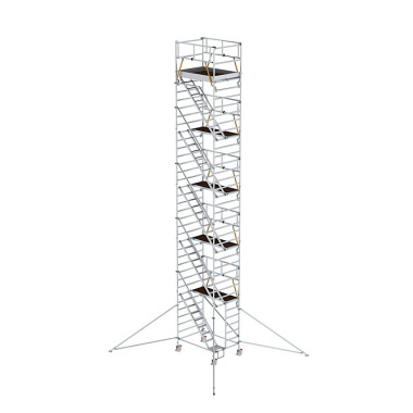 MUNK Rollgerüst SG 1,35 x 1,80 m mit Schrägaufstiegen & Ausleger Plattformhöhe 10,35  167501