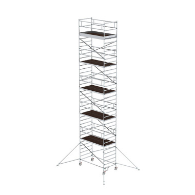 MUNK Rollgerüst 1,35 x 2,45 m mit Ausleger & Doppel-Plattform Plattformhöhe 10,35 m 168036