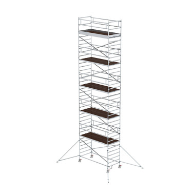 MUNK Rollgerüst 1,35 x 3,0 m mit Ausleger & Doppel-Plattform Plattformhöhe 10,35 m 169036