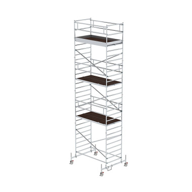 MUNK Rollgerüst 1,35 x 2,45 m mit Fahrbalken & Doppel-Plattform Plattformhöhe 7,45 m 174736