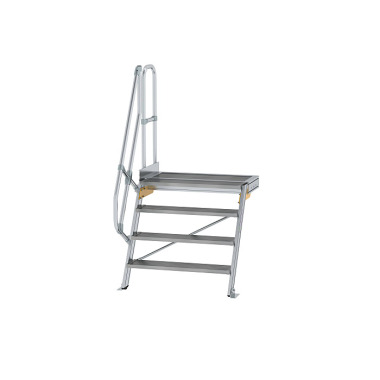 MUNK Treppe mit Plattform 60° Stufenbreite 1000 mm 4 Stufen Aluminium geriffelt 600404