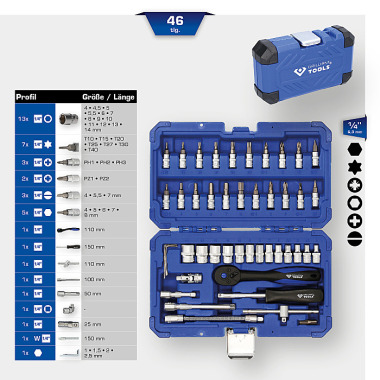 Brilliant  1/4" Steckschlüssel-Satz, 46-tlg. BT020046