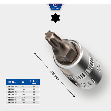 Brilliant  1/4" TORX Schraubendreher-Einsatz, 38mm,  T30 BT020975