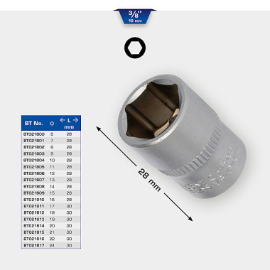 Brilliant  3/8" Steckschlüssel-Einsatz, 28mm, 11mm BT021805