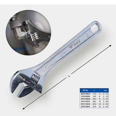 Brilliant  Rollgabelschlüssel 4", 0 - 15 mm BT014804