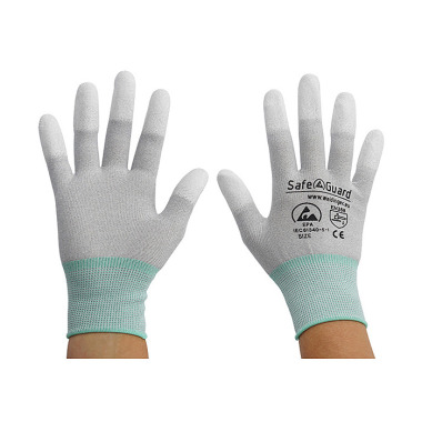 DS SafetyWear ESD-Handschuh  grau/türkis, Nylon/Carbon beschichtete Fingerkuppen, Größe M DSWL36563