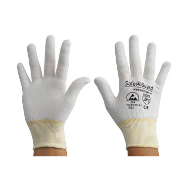 DS SafetyWear ESD-Handschuh  weiß/gelb,  ohne Beschichtung , Größe XL DSWL36570