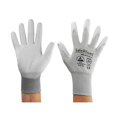 DS SafetyWear ESD-Handschuh grau/hellgrau, besch. Handflächen Nylon/Carbon Größe L DSWL39623