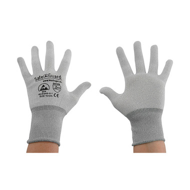 DS SafetyWear ESD-Handschuh grau/dunkelgrau, ohne Beschichtung Nylon/Carbon Größe XXL DSWL37438