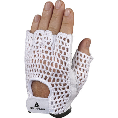 DELTA PLUS MITAINE FLEUR AGNEAU/TRICOT 8 - FINGERLOSER HANDSCHUH AUS SCHAFSNARBENLEDER, HANDRÜCKEN AUS BAUMWOLLSTRICK 50MAC08