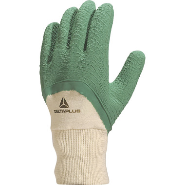 DELTA PLUS HANDSCHUH LA500 GRÜN GR.10 - BESCHICHTETER LATEXHANDSCHUH, CREPE AUF BAUMWOLLE, GRÜN, UNBESCHICHTETER HANDRÜC LA50010