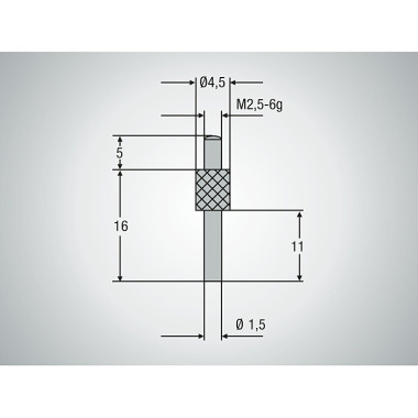 Mahr Messeinsatz für 18 EWR-V, zylindrisch Ø 1,5 mm x 10 mm 4112051