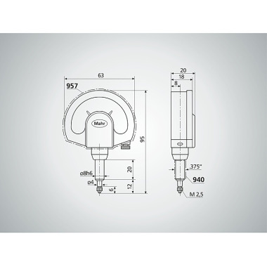 Mahr 1010 ZT Feinzeiger Millimess ±.0100” / .0005” IP54 m.K. 4332905