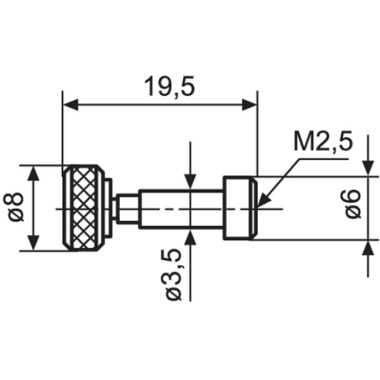 Mahr 844 Tad Adapter, Ø 3,5 auf M2,5 4503080