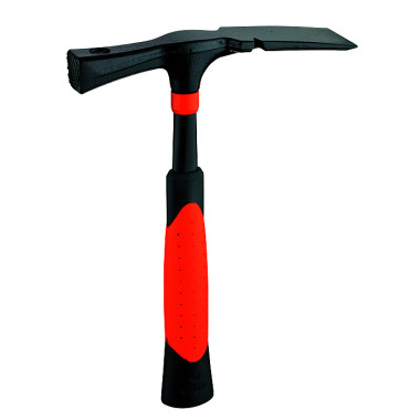 PICARD Maurerhammer BlackGiant®, Berliner Form, ergonomischer, schwingungsdämpfender 2-Komponenten-Griff orange/schwarz, zusätzliches Innenrohr, 600 g, geraut 0087700