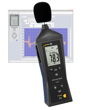 PCE Deutschland  PCE-322A Schallpegelmesser 26.. 130 dB|Aufl. 0,1 dB|Genau ±1,5 dB|ref. 94 dB bei 1kHz|Fr. 31,5 Hz..8 kHz