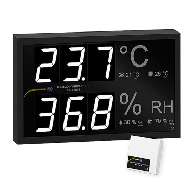 PCE  PCE-EMD 5 Hygrometer 0,0..99,9 % r.F.|0...50 °C|Anschluss bis zu vier externen Sensoren|anal. 4..20 mA 