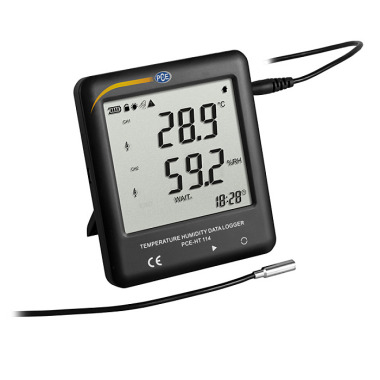 PCE Deutschland  PCE-HT 114 Feuchte / Temperatur Datenlogger|MB -40..125 °C & 0..100 % r.F.|MW 25920|MI 5s|Grenzwertalarm