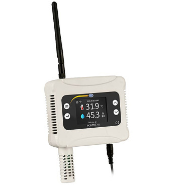 PCE  WLAN Hygrometer PCE-THT 10 |Speicher für 12800 Messpunkte |-20 ... 60 °C|0 ... 99,9 % r.F. |Farbdisplay