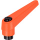 HALDER Normalien Verstellbarer Klemmhebel, mit Innengewinde, Ø 22 x M 10, orange 24400.0421