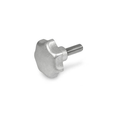 Ganter Sterngriffschrauben, Aluminium, Edelstahl-Gewindestift GN 6336.5-AM-40-M8-20