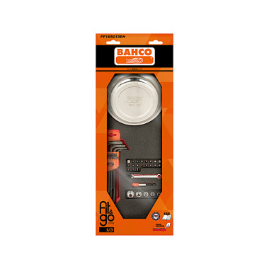 BAHCO Fit&Go 1/3 Schaumstoffeinlage, Stiftschlüssel, Bit-Satz und Magnetschale - 36-teilig FF1E5013EH